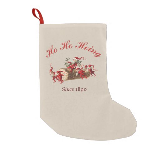 Ho Ho Hoing since 1890 vintage gnomes Small Christmas Stocking