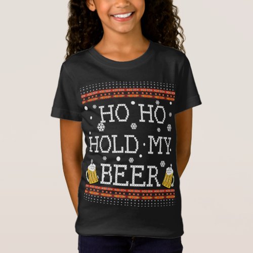 Ho Ho Hold My Beer_Ugly Christmas Drinking Sweater