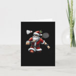 Ho Ho Hold My Shuttle_ Santa Badminton Cute Xmas S Card