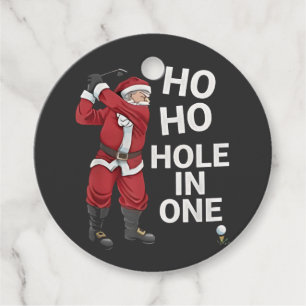 Ho Ho Hole in One Funny Golfing Xmas Christmas Favor Tags