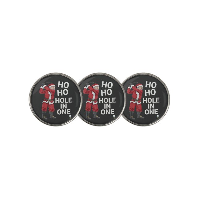 Ho Ho Hole in One Funny Golfing Xmas Christmas  Golf Ball Marker (3 Up)
