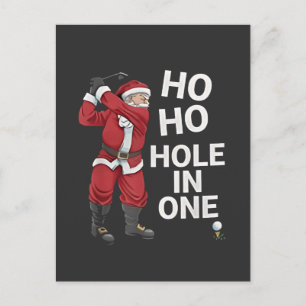 Ho Ho Hole in One Funny Golfing Xmas Christmas Invitation Postcard