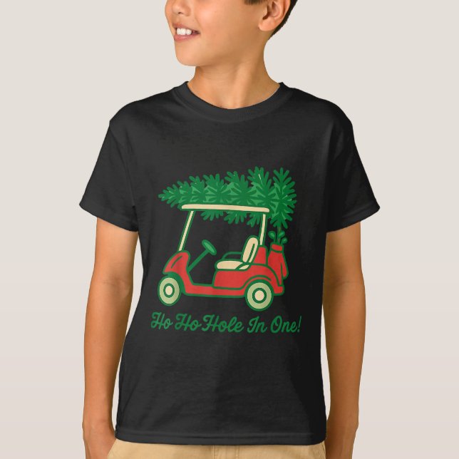 Ho Ho Hole In One Santa Golf Christmas Holiday Gol T-Shirt (Front)
