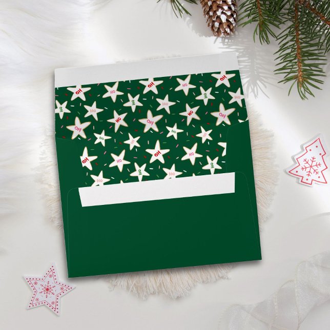 Ho Ho Holiday Envelope with Cookie Pattern Liner (Creator Uploaded)