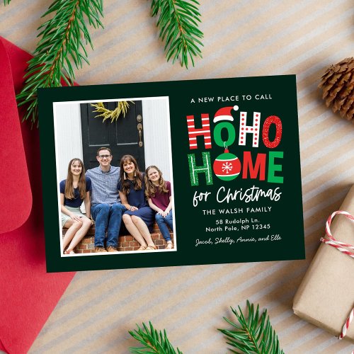 Ho Ho Home Christmas Card Moving Announcement