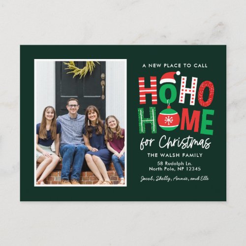 Ho Ho Home Christmas Moving Announcement Postcard
