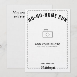Ho-Ho-Home Run Raccoon Holiday Card (White Back)