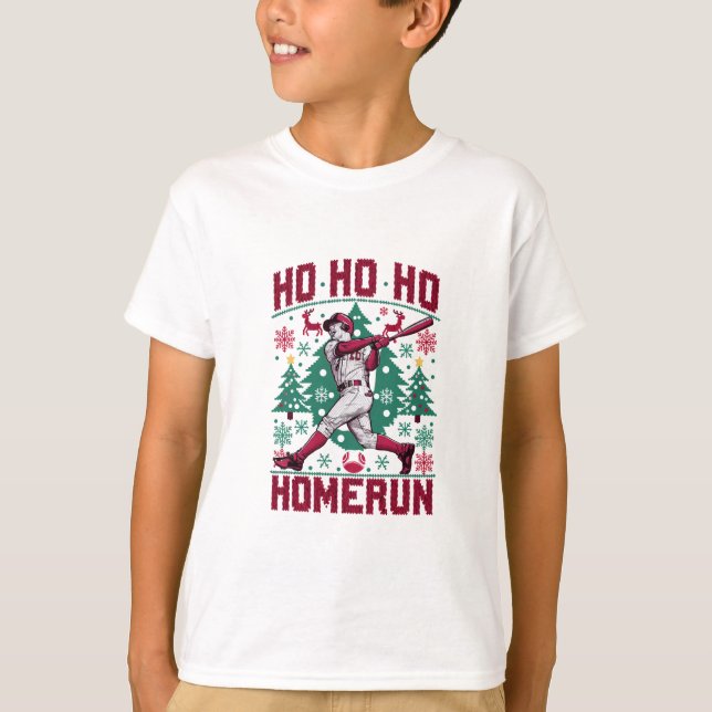 Ho Ho Homerun Baseball Ugly Christmas Sweater  (Front)