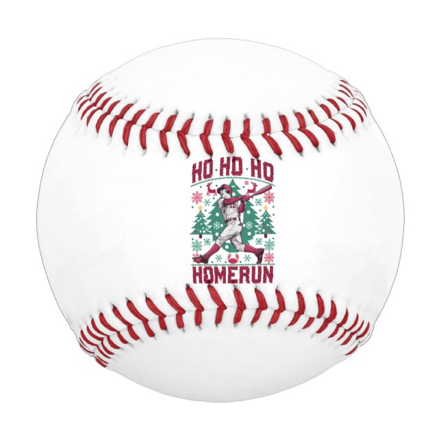Ho Ho Homerun Baseball Ugly Christmas Sweater  (Front)