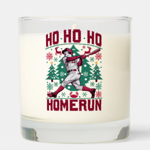 Ho Ho Homerun Baseball Ugly Christmas Sweater Scented Candle