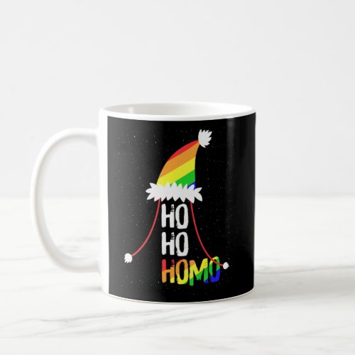 Ho Ho Homo Girls Santa Hat Christmas Lgbt Pride Fl Coffee Mug