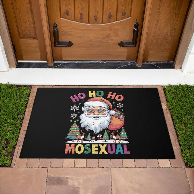 Ho Ho Homosexual Christmas Santa Holiday Gay Pride Doormat (Outdoor)