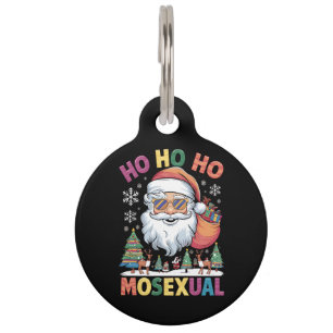 Ho Ho Homosexual Christmas Santa Holiday Gay Pride Pet ID Tag