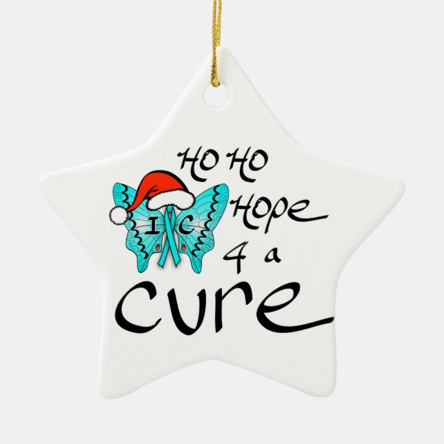Ho Ho Hope 4 a Cure to IC Ceramic Ornament (Front)