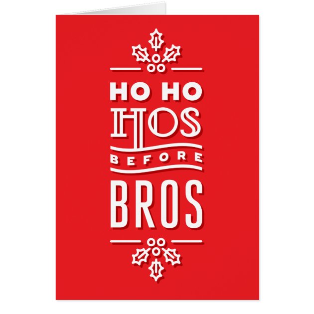 Ho Ho Hos Before Bros Christmas Typographic Invitation