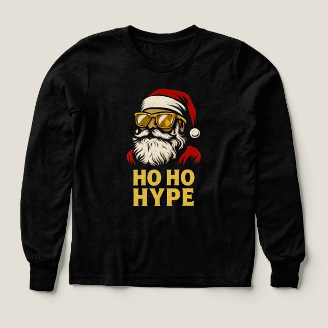 HO HO HYPE – Santa Gold Tri-Blend Shirts (Design Front)