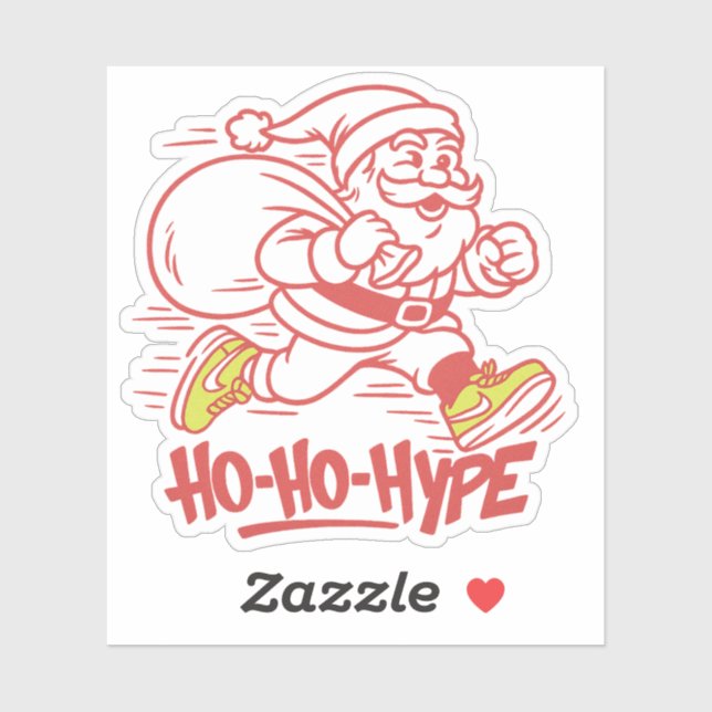 "Ho-Ho-Hype – Streetwear Santa Sneaker  Sticker (Sheet)