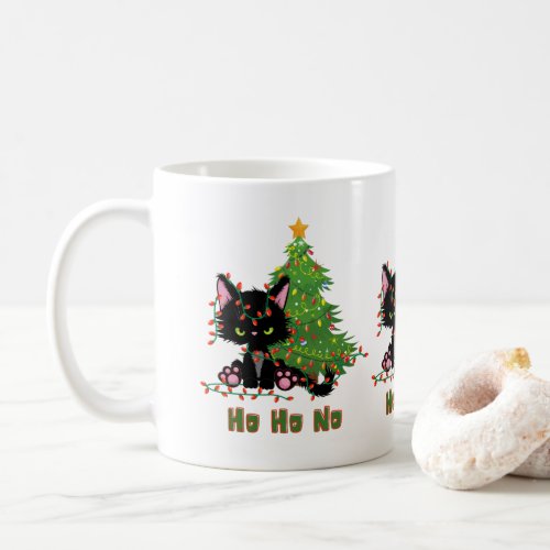 HO HO NO Christmas Cat Coffee Mug