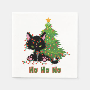 HO HO NO Christmas Cat Napkins