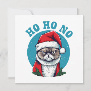 Ho ho no - funny grumpy santa cat