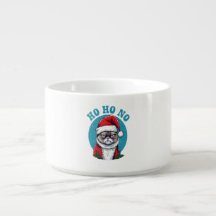 Ho ho no - funny grumpy santa cat bowl