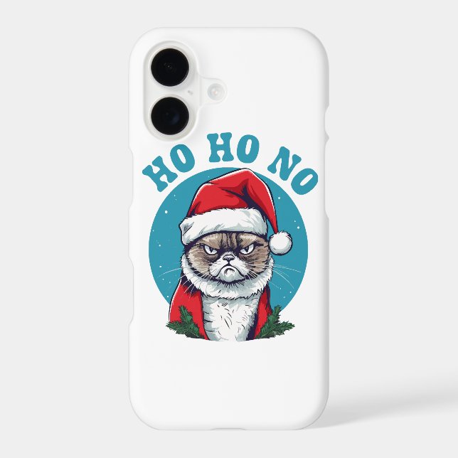 Ho ho no - funny grumpy santa cat iphone case (Back)