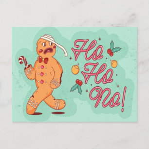 HO HO NO ILLUSTRATION DESIGN HOLIDAY POSTCARD