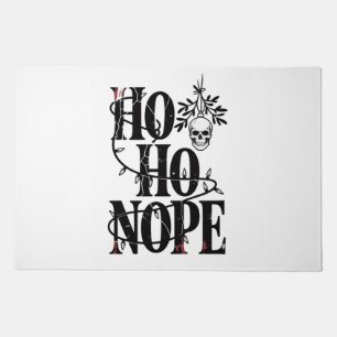 Ho Ho Nope" Funny Spooky Gothic Skull Doormat