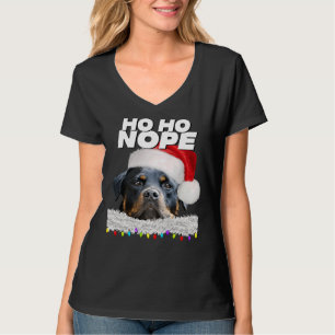Ho Ho Nope Rottweiler Cute Christmas Rottie T-Shirt
