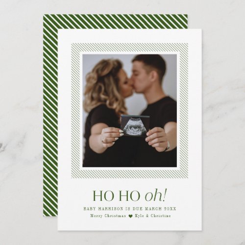 Ho Ho Oh Pregnancy Announcement Christmas Card