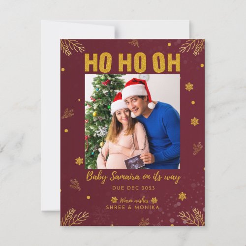 Ho ho oh Xmas Baby reveal pregnancy announcement