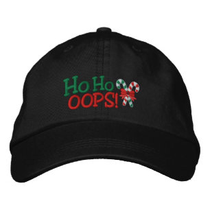 Ho Ho OOPS! Embroidery Candy Canes Embroidered Baseball Hat