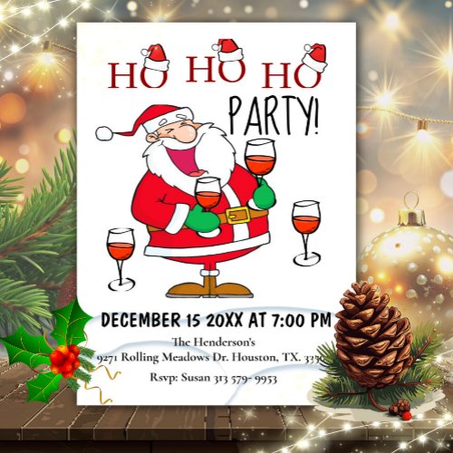 Ho Ho Santa Christmas Invitation