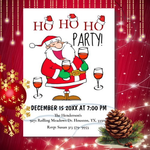 Ho Ho Santa Christmas Invitation