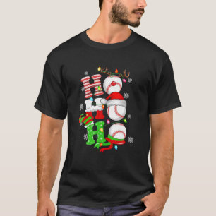 Ho Ho Santa Claus Hat Reindeer Baseball Funny Paja T-Shirt