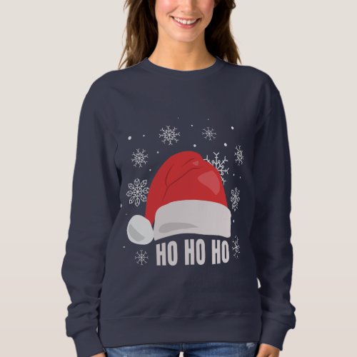 Ho Ho Santa Hat Design Sweatshirt