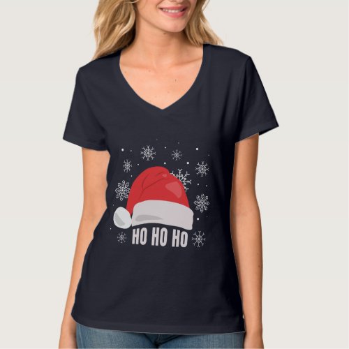 Ho Ho Santa Hat T_shirt Design