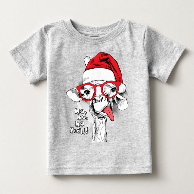Ho Ho Y’all Giraffe  Baby T-Shirt (Front)