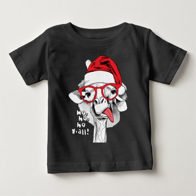 Ho Ho Y’all Giraffe  Baby T-Shirt (Front)