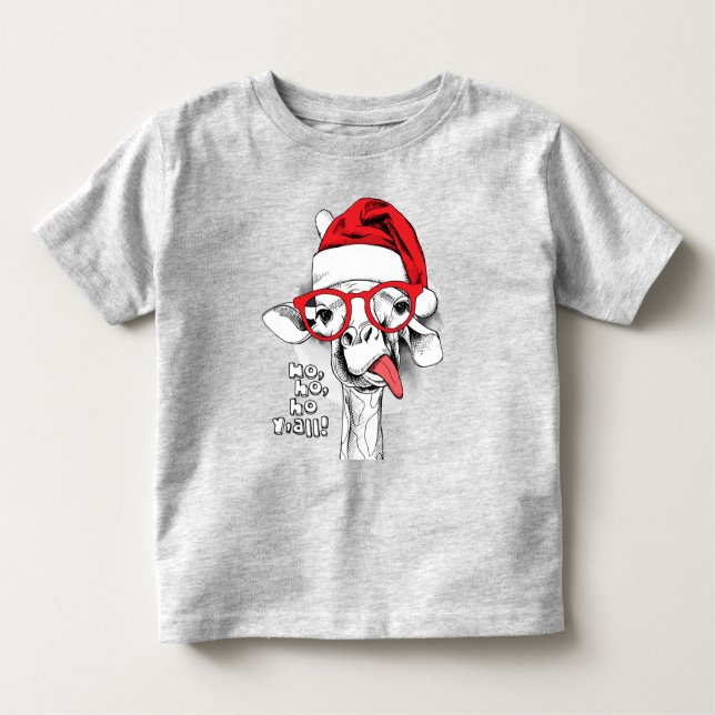 Ho Ho Y’all Giraffe Baby T-Shirts (Front)