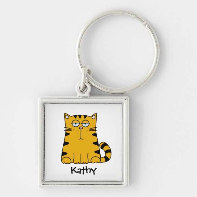 Ho Hum Kitty Keychain (Front)