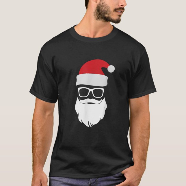 Ho Matching Sunglasses Hipster Gift Santa Hat Clau T-Shirt (Front)