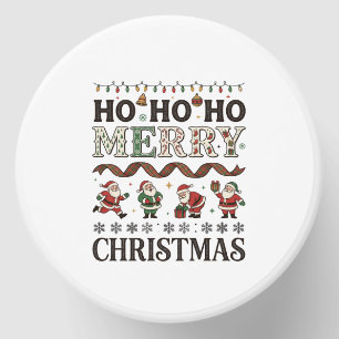Ho Merry Christmas Santas Plaid Ribbon Mini Candle Favors