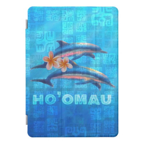 HOâOMAU Hawaiian Dolphins Primitive Collage iPad Pro Cover