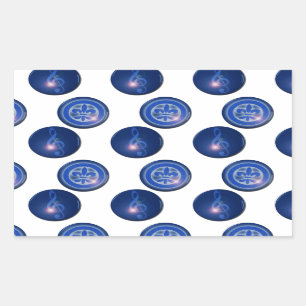 Ho´oponopono Flor de Lis y clave de Sol Rectangular Sticker