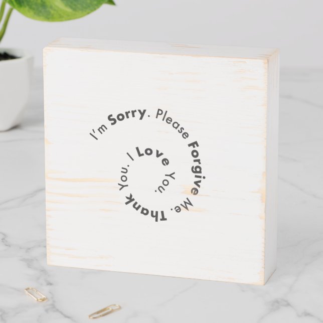 Ho’Oponopono Mantra Prayer Healing Sentences love  Wooden Box Sign (In Situ Horizontal)
