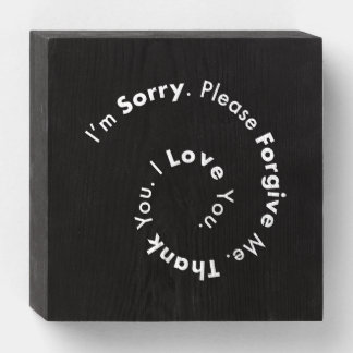 Ho’Oponopono Mantra Prayer Sentences Gratitude Wooden Box Sign