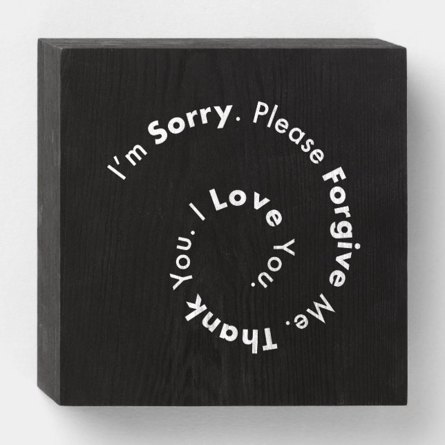 Ho’Oponopono Mantra Prayer Sentences Gratitude Wooden Box Sign (Front Horizontal)