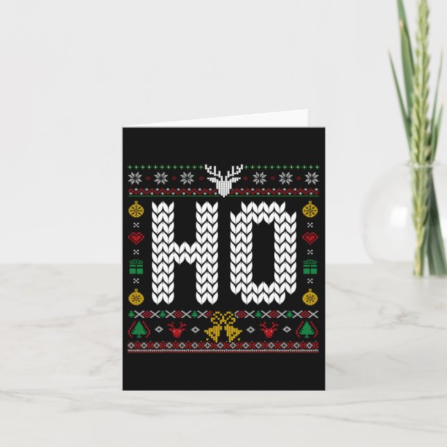 Ho - Where My Ho's At Ugly Christmas Sweater Match Card (Front)