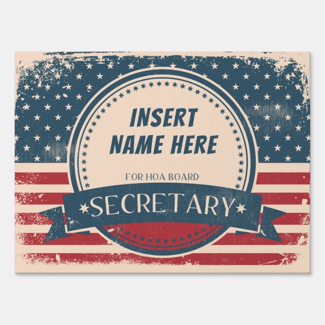 HOA BOARD - SECRETARY SIGN (Front)